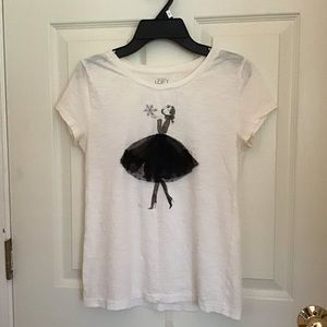 Ann Taylor Loft Top black and white sketch of girl
